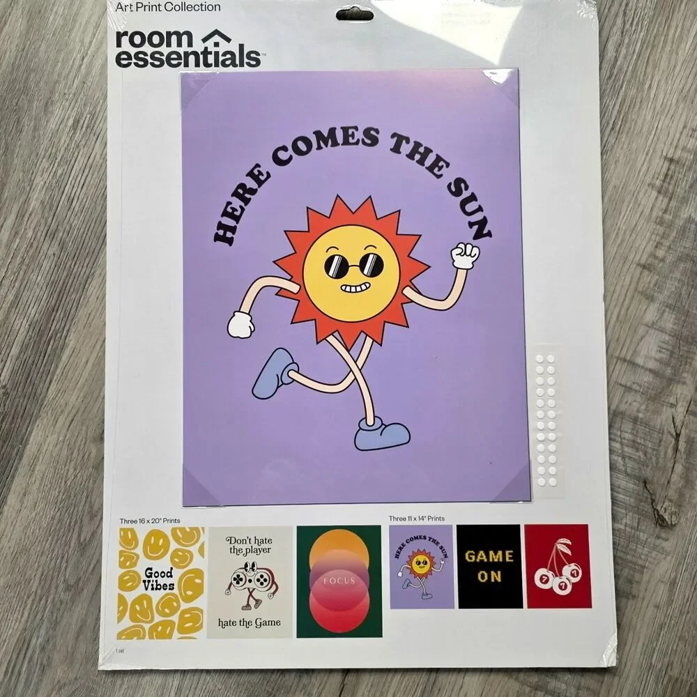 Good Vibes Retro Art Print Collection (6-Pack) - Room Essentials, NIP!